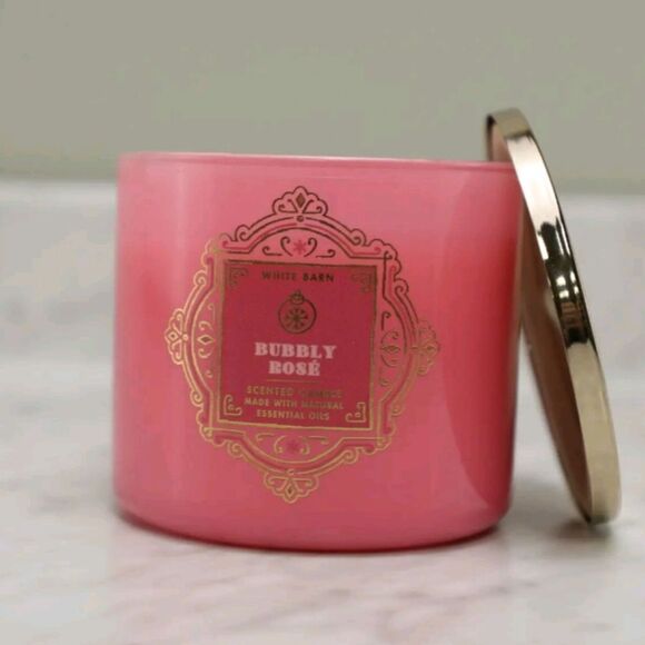 BRAND NEW BATH & BODY WORKS BUBBLY ROSE 3-Wick LARGE 14.5 oz CANDLE - Picture 1 of 11